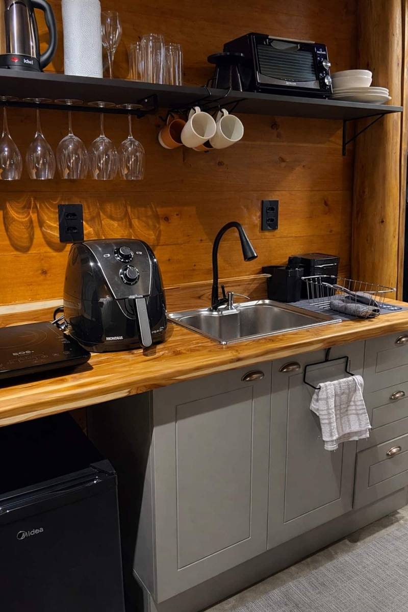 Bancada da cozinha da Cabana Saaz